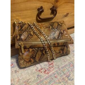 Hammitt VIP Centerpiece Snake Leather Crossbody Bag Gold Chain 2023 exclusive